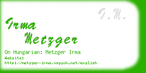 irma metzger business card